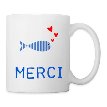 MERCI. THANKS. THANK YOU. ANNIVERSAIRE. NAISSANCE. - Mug blanc - blanc - Droite