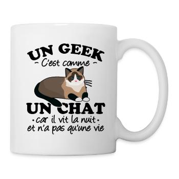 Geek et chat - Mug blanc - blanc - Droite