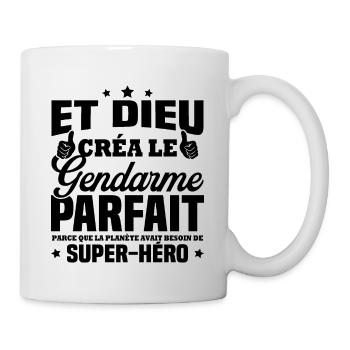 Et dieu créa le gendarme parfait - Mug blanc - blanc - Droite