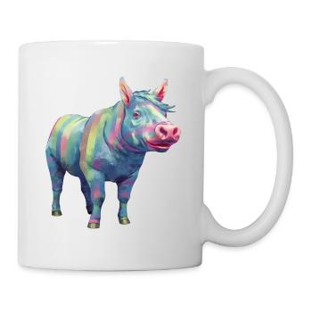 Cochon et Cheval - Rainbow Modern Art - Mug blanc - blanc - Droite