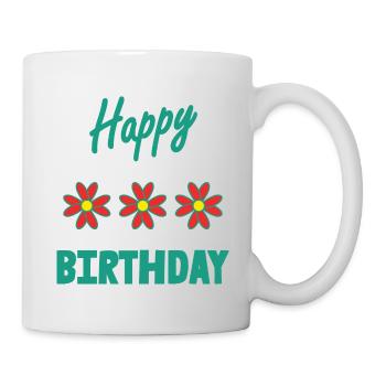 ALLES GUTE ZUM GEBURTSTAG. ALLES GUTE ZUM GEBURTSTAG. JAHRESTAG. - Tasse - Weiß - Rechts