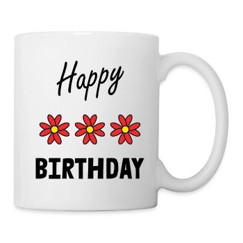 ALLES GUTE ZUM GEBURTSTAG. ALLES GUTE ZUM GEBURTSTAG. JAHRESTAG. - Tasse - Weiß - Rechts
