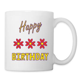 ALLES GUTE ZUM GEBURTSTAG. ALLES GUTE ZUM GEBURTSTAG. JAHRESTAG. - Tasse - Weiß - Rechts