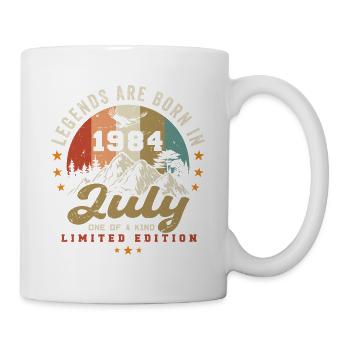 Jahrgang Geboren im Juli 1984 Jubiläum Juli 1984 - Tasse - Weiß - Rechts