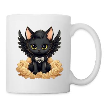 Dark Emo Gothic Angel Cat – Distinctif - Mug blanc - blanc - Droite