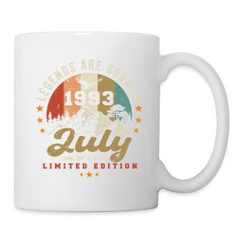 Jahrgang Geboren im Juli 1993 Jubiläum Juli 1993 - Tasse - Weiß - Rechts