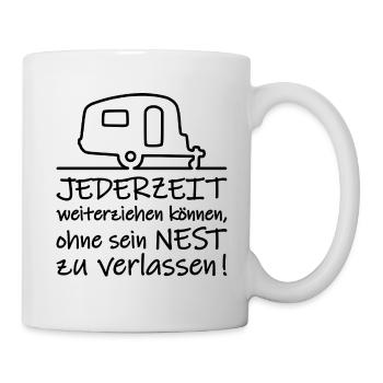 Wohnwagen - Jederzeit weiterziehen - Caravan - Tasse - Weiß - Rechts
