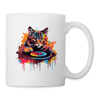 Vinyle coloré Cat Vinyl Record Turntable - Mug blanc - blanc - Droite