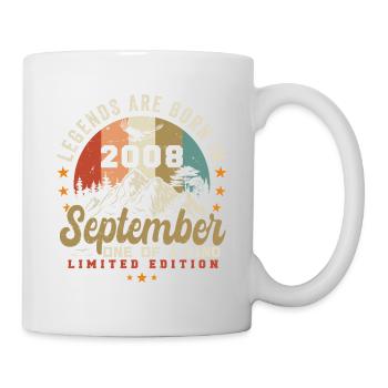 September 2008, Jahrgang 2008 geboren im September - Tasse - Weiß - Rechts