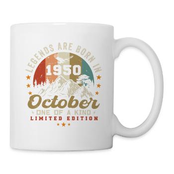 Oktober 1950 - Geburtstag im Oktober 1950 - Tasse - Weiß - Rechts