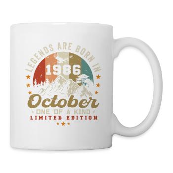 Oktober 1986 - Geburtstag im Oktober 1986 - Tasse - Weiß - Rechts