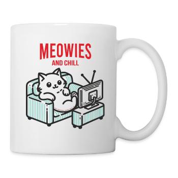 TV Evening Cat, Qu’est-ce qui se passe dans le Ronronnement aujourd’hui ? - Mug blanc - blanc - Droite