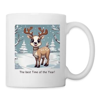 Die beste Zeit des Jahres Rentier Winter - Tasse - Weiß - Rechts