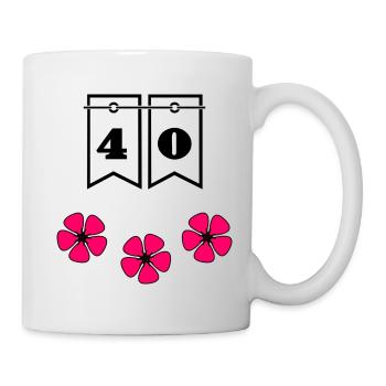 40. 40 YEARS. 40th ANNIVERSARY. 40TH ANNIVERSARY. - Mug - white - Right