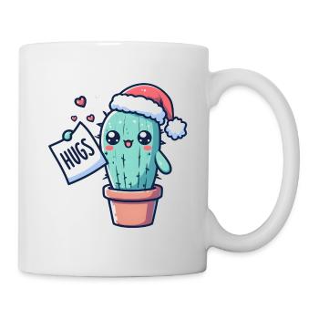 funny cactus for christmas wants to cuddle - Mug - white - Right