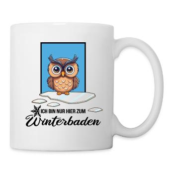 Eisbaden Winterschwimmen Eule Winterbad - Tasse - Weiß - Rechts