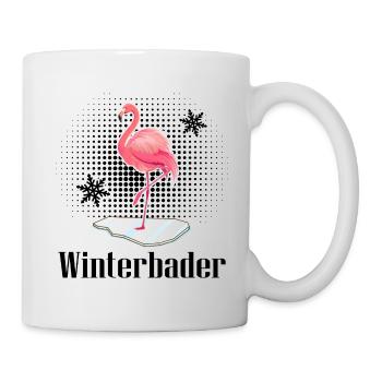 Winterbaden im Eiswasser Flamingo cool Eisbader - Tasse - Weiß - Rechts