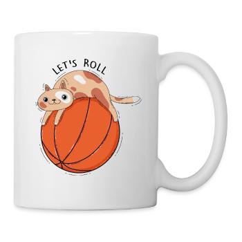 Chat et basket-ball - Mug blanc - blanc - Droite