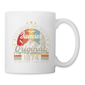 Janvier 1974 Vintage Rétro Anniversaire 1974 - Mug blanc - blanc - Droite