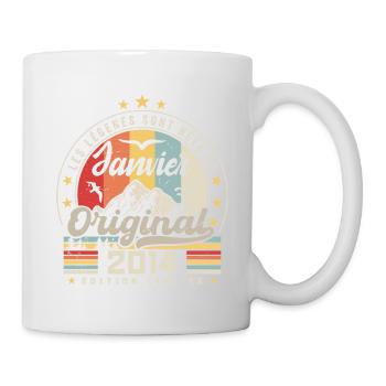 Janvier 2014 Vintage Rétro Anniversaire 2014 - Mug blanc - blanc - Droite