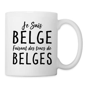 Je Suis Belge Faisant Des Trucs De Belges - Mug blanc - blanc - Droite