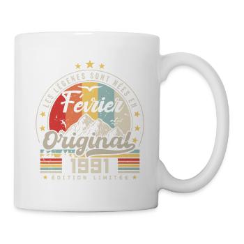 Février 1991 Cadeau 33e Anniversaire Février 1991 - Mug blanc - blanc - Droite