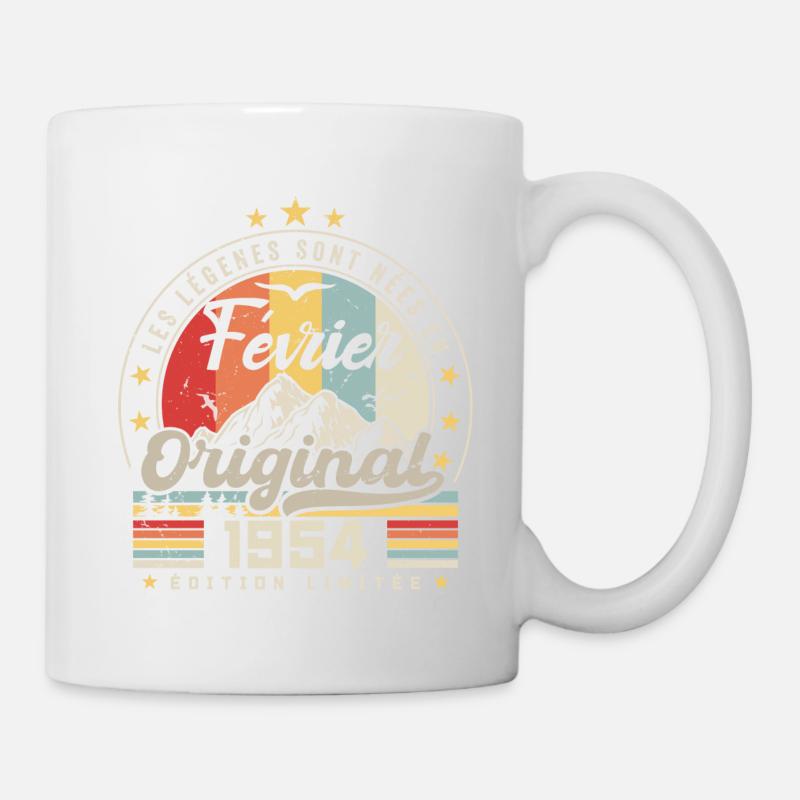 Février 1954 Cadeau 70e Anniversaire Février 1954 - Mug blanc - blanc