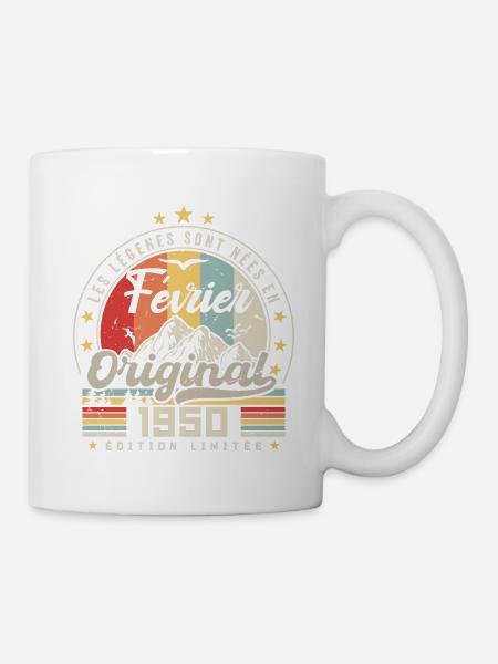 Februar 1950 Geschenk zum 74. Geburtstag Februar 1950 - Tasse - Weiß