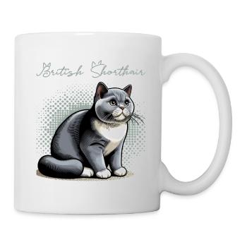 Style de bande dessinée British Shorthair - Mug blanc - blanc - Droite