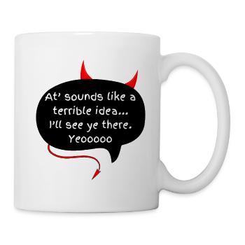 Funny and Mischievous Little Devil - Bad Idea - Mug - white - Right