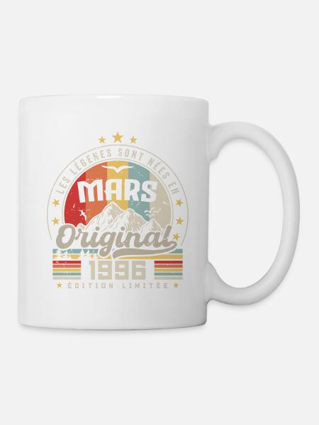 Vintage Mars 1996 Cadeau D'anniversaire 28 Ans - Mug blanc - blanc