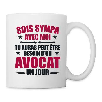 Sei nett zu mir Anwalt Humor Avocado - Tasse - Weiß - Rechts
