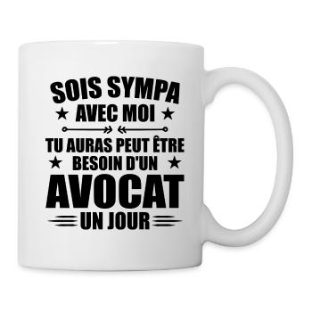 Sei nett zu mir Anwalt Humor Avocado - Tasse - Weiß - Rechts