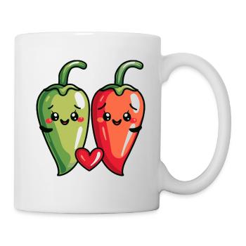 Piment Couple Amour Coeur Drôle - Mug blanc - blanc - Droite
