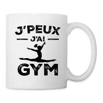 Gymnastik-Geschenk - Ich kann nicht ins Fitnessstudio - Tasse - Weiß - Rechts