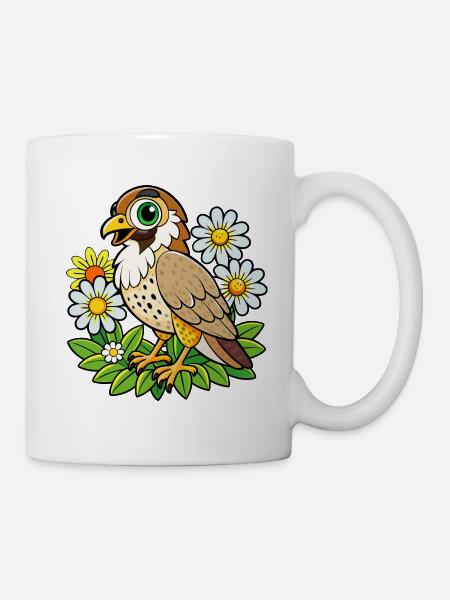 Ein sanfter Falke - Tasse - Weiß