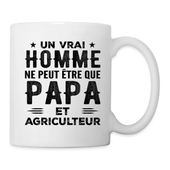 Ein echter Mann ist nur ein Vater und ein Bauer - Tasse - Weiß - Rechts