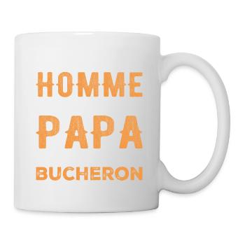 Un Vrai Homme N'est Que Papa et Bucheron - Mug blanc - blanc - Droite