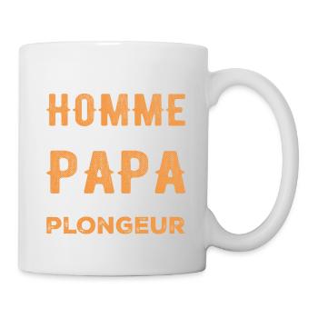 Ein echter Mann ist nur ein Vater und ein Taucher - Tasse - Weiß - Rechts