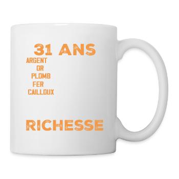 31 Ans Cadeau D'anniversaire Drôle Cadeau 31 ans - Mug blanc - blanc - Droite