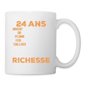 Lustiges Geburtstagsgeschenk zum 24. Geburtstag. Geschenk zum 24. Geburtstag - Tasse - Weiß - Rechts