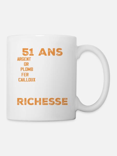 51 Ans Cadeau D'anniversaire Drôle Cadeau 51 ans - Mug blanc - blanc
