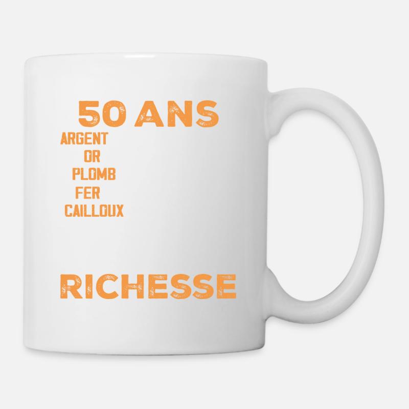 50 Ans Cadeau D'anniversaire Drôle Cadeau 50 ans - Mug blanc - blanc