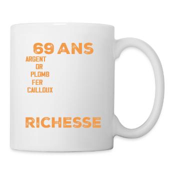 69 Jahre alt lustiges Geburtstagsgeschenk 69 Jahre altes Geschenk - Tasse - Weiß - Rechts