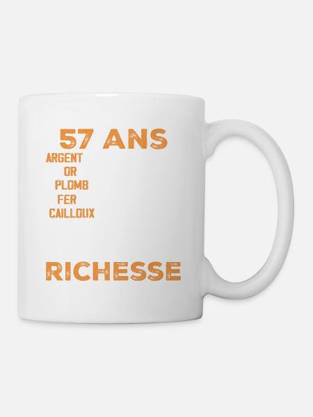 57 Ans Cadeau D'anniversaire Drôle Cadeau 57 ans - Mug blanc - blanc