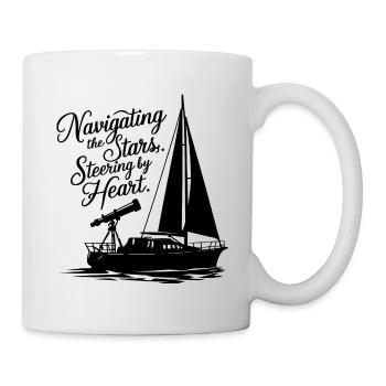 Voile, Voilier, Étoiles, Télescope - Mug blanc - blanc - Droite