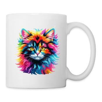 Cat Cat Colorful Rainbow Cute Kids Cute - Mug - white - Right