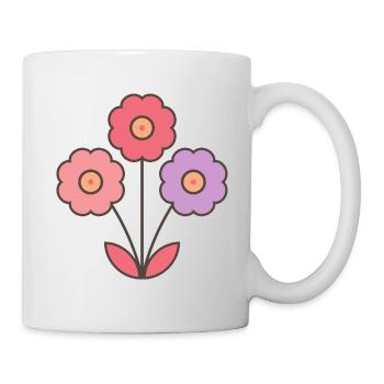 Süße rosa und lila Blumen - Tasse - Weiß - Rechts
