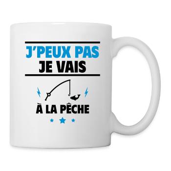 Je vais à la pêche, pêcheur, pêcheuse - Mug blanc - blanc - Droite
