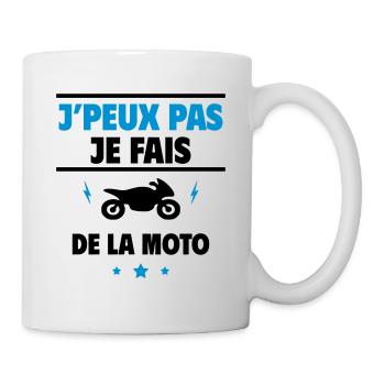 je fais de la moto,Motard,motarde,Moto - Mug blanc - blanc - Droite